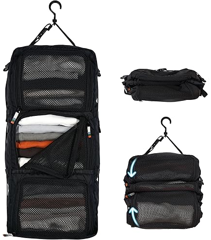 Artostravel Hangende Mesh Bagagezakken Koffer Closet Organizer Insert Verpakking Cube w/haken Rekken Waterdicht Voor Reizen (Turkoois) Een maat