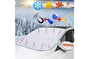 FITCXJX Osłona Przedniej Szyby Samochodowej, Osłona Przeciwsłoneczna Samochodu, Mocowana na Magnes, Składana, Zdejmowalna, Chroni Przed Sniegiem, Lodem, Mrozem, Kurzem, Słońcem(183 × 145 × 116CM)