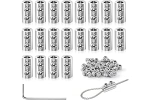 20 stycken vajerklämmor 1,5–2 mm metallvajerklämmor set, dubbla hål, duplexklämmor, repklämmor med nyckel, vajerklämmor för t