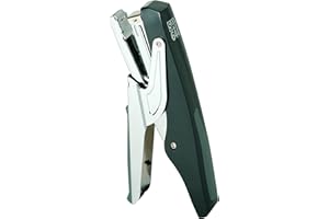 ‎SAX SAX 644 Design Heftzange in Schwarz - Für bis zu 25 Blatt, Nutzbar mit 24/6 & 26/6 Klammern, 100 Klammern Kapazität, Max. Tiefe 52mm, Metallkonstruktion und anthrazitfarbener Griffzone