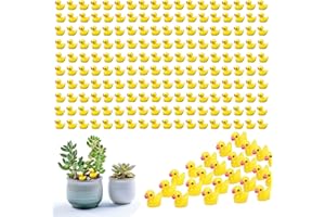 DIKARIYA Mini Patos de Resina, 200 Mini Figuras Pato Resina, Mini Resina Patos en Miniatura, Mini Pequeñas Figuras de Patos para Suministros de Decoración, Micropaisaje para Macetas de Bricolaje