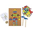 Little Hammer Game made of cork & wood, incl. 2 hammers, 100 pins & 126 colourful wood pieces, for creative fun, ages 6+
