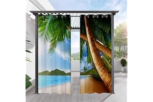 Heavyoff Rideau Exterieur Terrasse, Imperméable Isolant Thermique Rideau Occultant pour Pergola, Cabanon Jardin Exterieur, Gazebo, 2 pièces, Style 18, 200x200cm