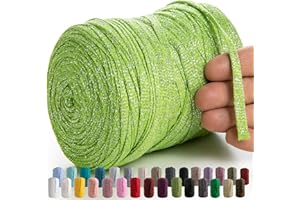 MeriWoolArt® Tejido de Macramé 10mm - 125m de Cordón de Macramé - Hilo de algodón de macramé metálico de lurex - Tejido de macramé - Tejido de macramé de pared DIY Dreamcatcher