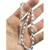 Birincihane El İş&ccedil;iliği 925 Ayar G&uuml;m&uuml;ş Tesbih, 20 Gram, 23 Cm Uzunluk, Parlak G&uuml;m&uuml;ş Rengi, G&uuml;nl&uuml;k Kullanım İ&ccedil;in Tasarlanmış