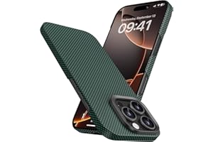 BENKS Etui ochronne na iPhone'a 16 Pro Max, kompatybilne z MagSafe, smukłe i lekkie Dupont Kevlar 1000D włókno aramidowe, Aurora Green