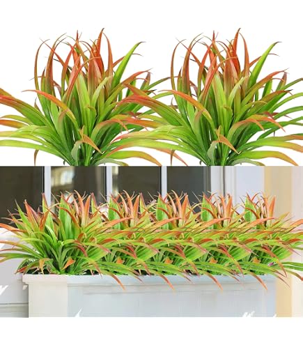 12 Herbes Artificielles Extérieur UV Résistant – Hauteur 52 Cm, PVC, Déco Balcon, Bureau, Jardin Sans Entretien
