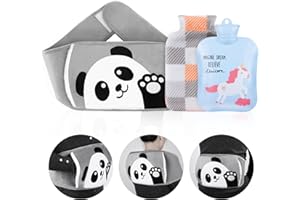 ‎KUYOU Wärmflasche aus Gummi mit Weichem Plüschbezug Wärmflaschengürtel für Nacken, Schulter, Rücken und Beine – Ideal für Kinder, Erwachsene und Senioren