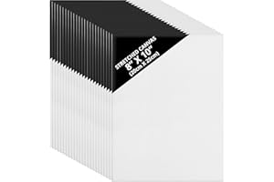 Kurtzy Canvas 24 Pack - 20 x 25cm (8 x 10 inches) - Pre Stretched Cotton Canvas Boards - Oil & Acrylic Painting, Sketching, Drawing