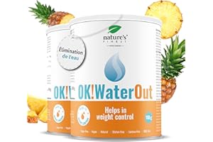 NATURE'S FINEST BY NUTRISSLIM OK!WaterOut - Puissant Contre la Rétention d'Eau - 300g pour 1 Mois, Dose Puissante Sans Additifs Artificiels - Vegan Poudre Complément à base d'Ortie et Sureau