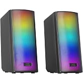 Mars Gaming MSRGB2, Bluetooth 5.3 15W Speakers, DSP Sound Processor, Dynamic RGB Lighting, Total Mesh Front, Compact Speakers