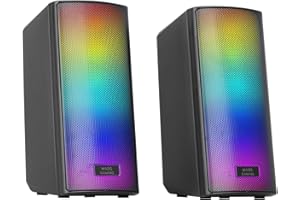 Mars Gaming MSRGB2, Haut-parleurs Bluetooth 5.3 15W, Processeur Sonore DSP, Éclairage RGB Dynamique, Panneau Avant Mesh Complet, Boîtier de Contrôle, Entrée Jack 3.5mm + USB, Noir