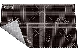 Shiny Merry Self Healing Cutting Mat A1 24"x36" – Double Sided 5-Ply Craft Mat for Sewing, Quilting, Fabric, Scrapbooking – Black/Gray
