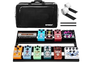 STRICH Gitarren-Pedalboard Aluminium-Legierung 2.65lb Leichtgewicht Effekt-Pedalboard 22'' x 12.5'' mit Tragetasche, STANDARD 22 (gewinkelt)