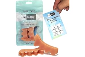 JG BLESS PRODUCTS JG BLESS | Separador Dedos Pies - Gel Mejorado (2 Ud) Tamaño Universal - 0% BPA - Separador para dedos de Silicona - Alienador Dedos Natural - Corrector dedos pies - Juanetes -Toe Spacer. BEIGE