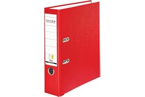 Falken Segregator PP-Color segregator biurowy z tworzywa sztucznego A4 szeroki 8 cm czerwony. Wyprodukowano w Niemczech. Segregator Wegański Vegan Segregator szczelinowy Segregator z mechanizmem