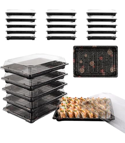 10 Plateaux De Service Ronds Avec Couvercle - 30,5 Cm, Plastique Transparent, Réutilisables