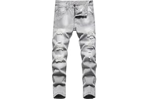 FREDD MARSHALL Boy's Skinny Fit Ripped Destroyed Distressed Fashion Kids Denim Jeans Pants
