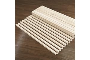 ‎HANSALES Hansales Rollrost 90x200cm Deluxe aus Holzlatten, Bettrost belastbar bis 350 kg, 40 Leisten - hochwertig extra stark Lattenrost aus FSC® Birken Vollholz, Rolllattenrost