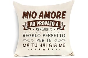 AWYUAN Ho provato a cercare il regalo perfetto per te ma tu hai già me Regali souvenir decorativi Copri cuscino per Moglie Marito Compleanno Regalo di Natale Regalo di Anniversario (Mio amore)