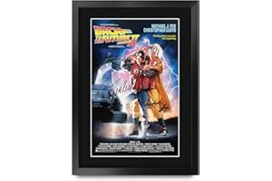 HWC Trading A3 FR Zurück in die Zukunft 2 Poster Cast Signed Geschenk gerahmt Printed Autogramm Christopher Lloyd Michael J Fox-Geschenke Fotobildanzeige drucken