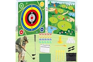 SYXLS Golf Game Set, Tappetino da Golf a Doppia Faccia, Tappetino da Golf con Mazze, Golf per Giocattoli per Sport All'Aperto per Bambini, Giochi per all'Interno e All'Aperto, Mini Golf