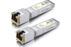 2 Pack] 1,25/2,5/5/10GBase-T SFP+ RJ-45 Cat.6a Kupfer Transceiver 30-Meter, kompatibel med Cisco SFP-10G-T-S, Ubiquiti UniFi UF-RJ45-10G, Fortinet, Netgear, D-Link och mer