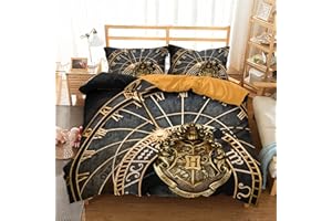 LKFFHAVD Harry Potter Parure de lit microfibre impression 3D Poudlard Hermione, avec housse de couette et taies d'oreiller, convient pour garçons et filles (220 x 240 cm, 10)