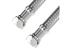 VARIOSAN Flexschlauch 17505, 3/8" ÜWM x 3/8" ÜWM, 300 mm, Edelstahlmantel, DVGW zertifiziert, Trinkwasser, flexibler Panzerschlauch