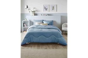 Night Lark Coverless Duvet Linen Collection – Coverless Duvet King Size 10.5 Tog with Advanced Smartfil® Fiber, Machine Washable, Hypoallergenic – Twilight Blue, King Bed Size