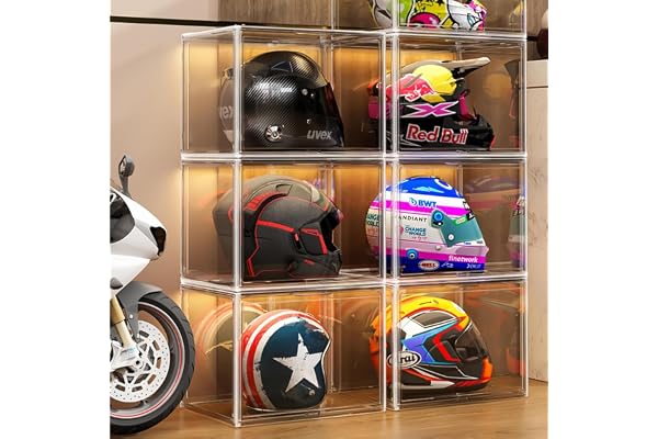 AAABOX Acrylique Vitrine Grand Transparent Empilable pour Collection Lego,45x33x33cm Boîte de Présentation Display Case Box avec Porte pour Modèle Voiture Bateau Casque Basketball
