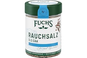 ‎FUCHS Fuchs Gewürze - Rauchsalz "Old Oak" - über Eichenholz geräuchert, rauchiger Geschmack für Grillfleisch oder Fisch - natürliche Zutaten - 100 g in wiederverwendbarer, recyclebarer Dose