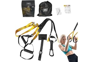 Retoteng Suspension Trainer Home Gym Equipment, Suspension Training Belt Resistance Band Bar - Suitable for Travelling and for Training Indoor and Outdoor