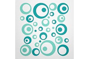 ‎WANDFEE WANDfee Wandtattoo Kreise Punkte 50 FARBWUNSCH I türkis mint I Wandaufkleber Aufkleber Kinderzimmer Fliesenaufkleber Badezimmer Küche