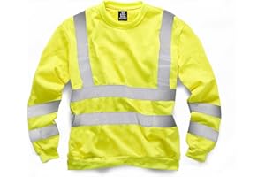 LIZZIE JACOBS Hi-Viz Fleece-Pullover mit Rundhalsausschnitt, hohe Sichtbarkeit, Sicherheit, Arbeit, super weich, warm, kuschelig, Fleece-Oberteile