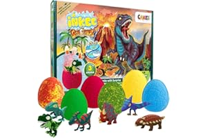 INKEE Scatola con 6 bombe da bagno con sorpresa de Dinosauro per bambini, Idea Regalo, giochi da bagno