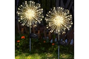 yowin Guirnaldas Luces Exterior Solar, Luces Led Solares Exteriores Jardin 2 Piezas120 LED 8 Modos Cadena de Luces para Navidad, Terraza Fiestas Bodas Patio Jardines Decoracion - Blanco Cálido