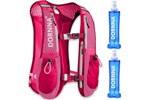 DORNNA Ultra Terra V2 - Zaino Trail Running + 2 borraccia mórbida 500 ml Senza BPA, Run Vest con Soft Flask , Gilet Trail Running Uomo e Donna in Taglia Unica.
