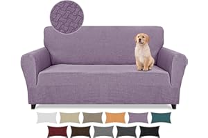 ‎LYDEVO Lydevo Stretch Sofabezug 3 Sitzer Sofa überzug Neu Jacquard Taktiles Upgrade Sofahusse Elastisch Waschbar Sofabezug Mit Armlehnen mit 2 Stücke Kissenbezug,Taktiles Jacquard#Lila