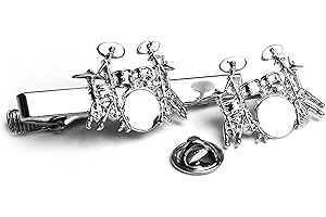 Gifticuffs Drum Kit Tie Clip With Matching Pin Badge
