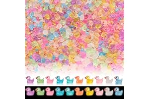 PMUEUFF 200 Stück Mini Enten, Mini Leuchtend Enten, Mini Enten Figuren Bunte Kleine Enten, Mini Ducks Bunt für Dekoration Aquarium Miniaturgarten Puppenhaus Handwerk Topfdekoration