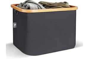 HENNEZ Korb zur Aufbewahrung 40L Aufbewahrungskorb Groß kompatibel Ikea Kallax Korb Grau Regal Aufbewahrungsboxen - Stoffboxen Kisten Körbe zur Aufbewahrung kompatibel als Wäschekorb Stoff faltbar