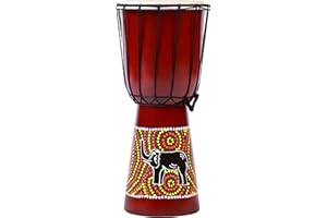 CIFFRE 40cm Beginner Djembe Drum Bongo Drum Wood Coloured Painted Elephant Africa Art