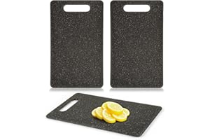 HPMJZ 2Pcs Small Cutting Board for Kitchen Mini Lightweight PP Plastic Cutting Mats Set Dishwasher Safe Granite Color for Camping Fruits Vegetables Easy Grip Chopping Meat Cheese Serving Tray with Handle