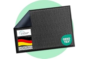 ‎FLOORDIREKT Floordirekt Premium Fußmatte für Eingangsbereich, 80x120cm Anthrazit, Schmutzfangmatte für Innen und Außen, rutschfest & waschbar, Sauberlaufmatte für Flur, Teppich für Haustür, Sky Novo