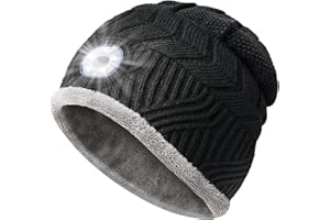 HIGHEVER Idee Cadeau Homme Bonnet LED - Cadeau Noel Homme Original Cadeau Motard Pecheur, Bonnet Hiver Lampe Frontale Cadeaux Pour Homme Papa, Idée Cadeau Papa Cadeau Homme Original Utile Cadeau Saint Valentin