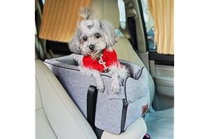 ARK MIIDO Siège de Voiture pour Chiens de Petite Taille siège rehausseur de Voiture Amovible et Lavable pour Petits Animaux jusqu'à 6,1 kg, Console Centrale siège de Voiture pour Voiture Maison Voyage