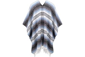 Purity Style Meksykańskie ponczo dla dorosłych, ponczo festiwalowe, meksykańskie fantazyjne przebranie