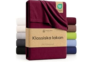 GREEN MARK Textilien platt lakan 100% bomull – Klassiskt lakan utan resår, mjukt mot huden, lättskött, tvättbart i hög temperatur - Bordeauxröd - 240x275 cm