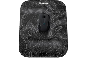 Gimars Tapis de Souris, Tapis de Souris Ergonomique Repose Poignet Gel, Grand Support Mouse Pad avec Base Antidérapante pour Ordinateur, Gamer Bureau, Dessous de Verre Gratuit Inclus, Carte